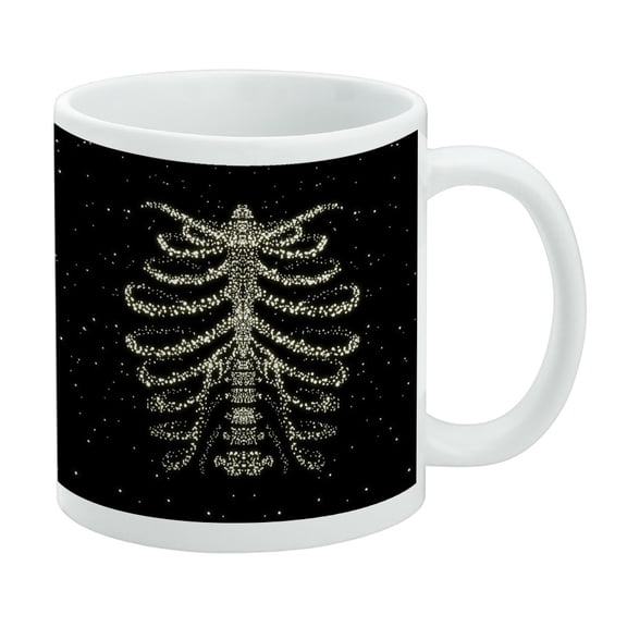 Rib Cage Skeleton Bones Stars Galaxy White Mug