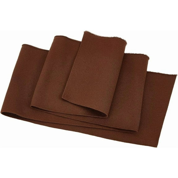 Rib Cuff Fabric 39x5.9 Inch Stretch Fine Ribbing Knit Fabric Coconut Brown Elastic Knit Material for Waistband Neckband Cuffs Jacket Extension Clothing Accessories DIY