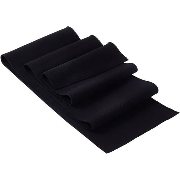 Rib Cuff Fabric 39x6inch Stretch Fine Ribbing Knit Fabric Black Elastic Knit Material