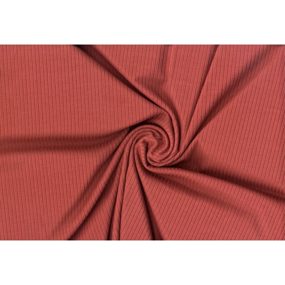 Rib Jersey Colorado 5*3 Knit Fabric Stretch Fabric Soft Fabric Sewing Fabric (RUST, ByYard)