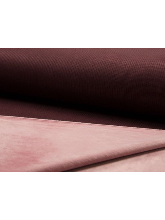 Rib Jersey Fur Dress Fabric Bordeaux - per yard