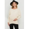 thumbnail image 1 of Rib Knit Boat Neck Dropped Shoulder Maternity Top, 1 of 3