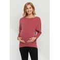 thumbnail image 1 of Rib Knit Boat Neck Dropped Shoulder Maternity Top, 1 of 3