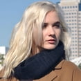 thumbnail image 1 of Rib Knit Cowl Acrylic Scarf - ONE SIZE FITS MOST - Black, 1 of 1