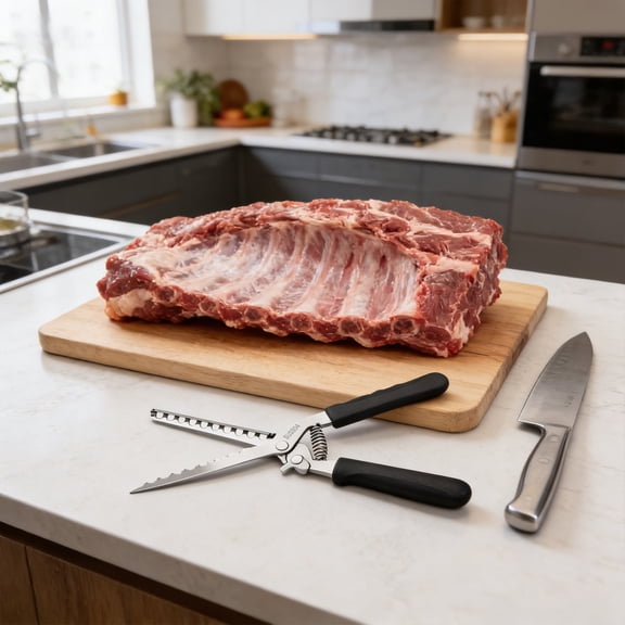 Rib Membrane Remover, Stainless Steel Cooking Accessories, Ergonomic BBQ Accessories, Dishwasher Safe Grilling Accessories, Barbecue Tool Set - Gift for Men (Black)