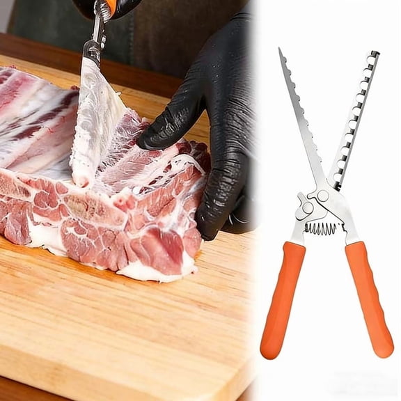 Rib Membrane Remover Tool - Heavy Duty Stainless Steel Meat Skin Puller With Ergonomic Handle For BBQ Grilling