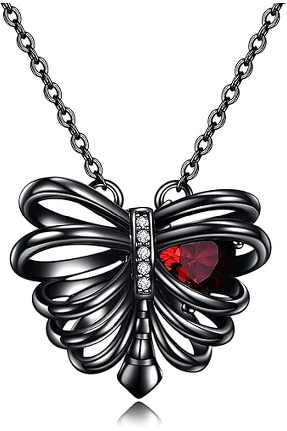 Rib Necklace, Skull Rib/Skull Hand/Key/Infinity Symbol Pendant, Gothic Skull Jewelry, Women's Gift