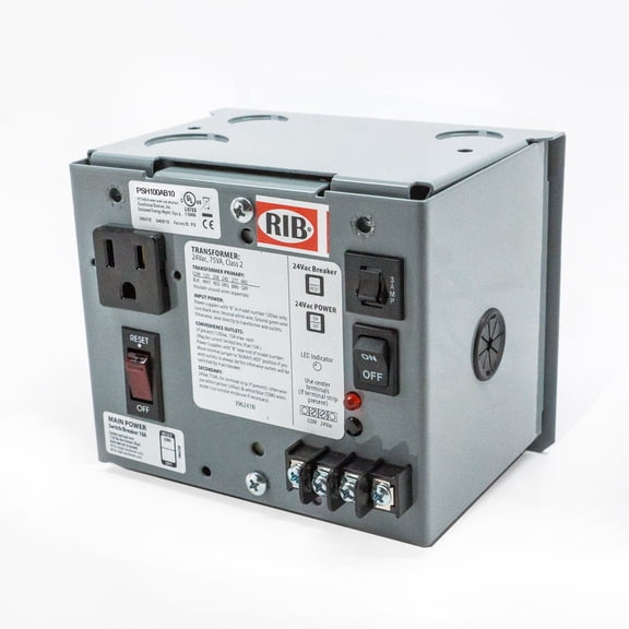Rib PSH100AB10 Enclosed Single 100Va 120 To 24Vac Ul Class Ii Pow Supply 10A Main Breaker