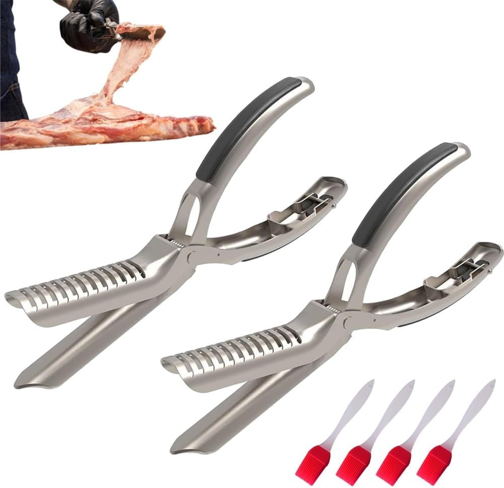Rib Prep Tool, BBQ Rib Skinner, Rib Prep Tool Membrane Remover, Chicken Tendon Removal Tools, Pit Grills Ribs Prep Tools, Meat Preparation Brisket Trimmer For Enthusiast, Chef