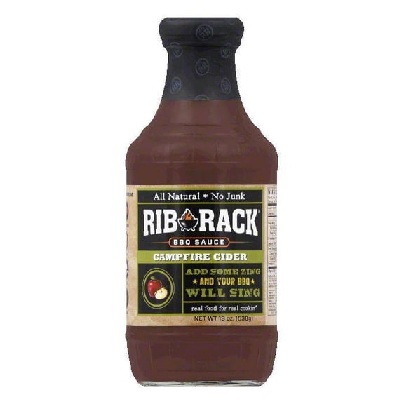 Rib Rack Campfire Cider BBQ Sauce, 19 OZ (Pack of 6)