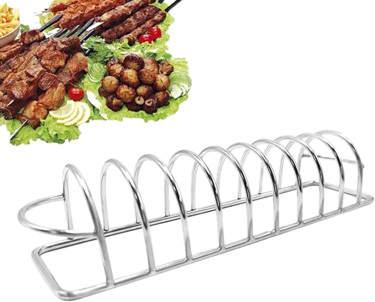 Rib Rack for Grilling and, Stainless Steel Rib Rack, Nonstick BBQ Rib ...