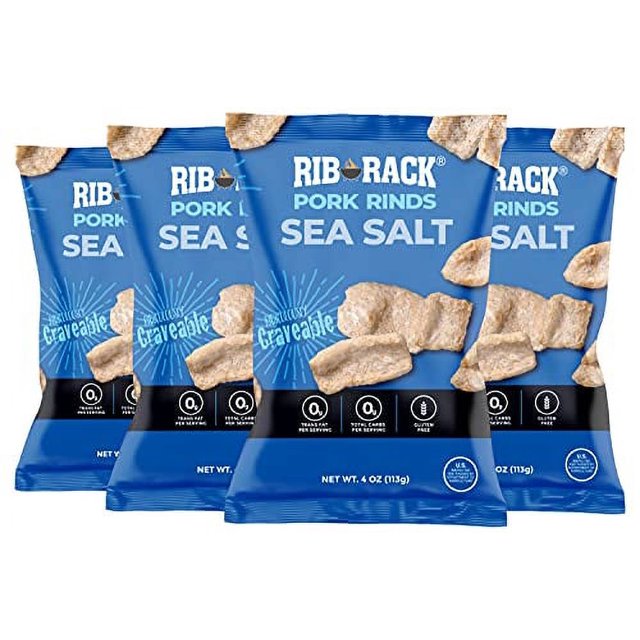 Rib Rack Pork Rinds, Sea Salt 4 x 4 oz