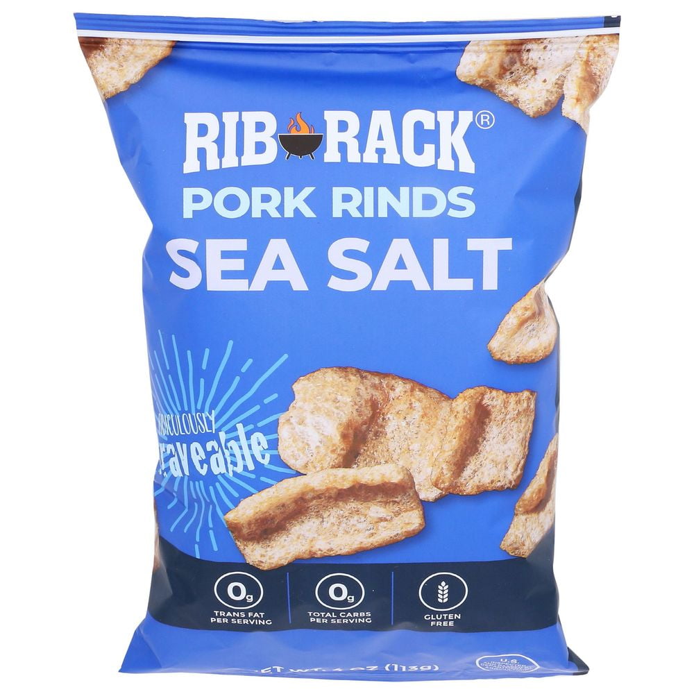 Pork Rack Rind On Rib Rack Sea Salt Pork Rinds 4 oz (Pack of 6) - Walmart.com