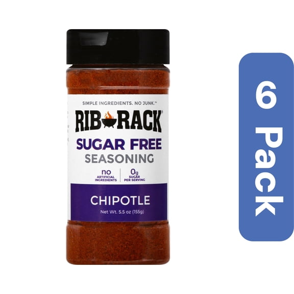 Rib Rack Seasoning Rub Chipotle Sugar Free 5.5 oz (Pack Of 6)