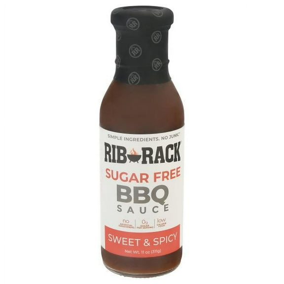 Rib Rack Sweet & Spicy Sugar Free BBQ Sauce, 11 oz