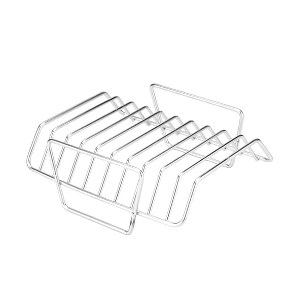 Rib Roasting Rack, Non-Stick Stainless Steel Finished, 1 Pack Holder, For Outdoor BBQ Grilling and Oven Baking Hold Steady Ribs Rack for Backyard Picnic Camping Kitchen Cooking