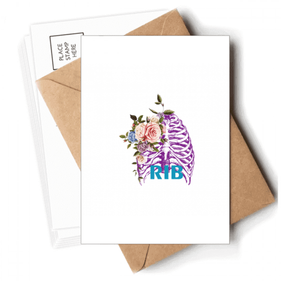 Rib Thoracic Body With Flowers Postcards Envelopes Blank Note Cards Mailing