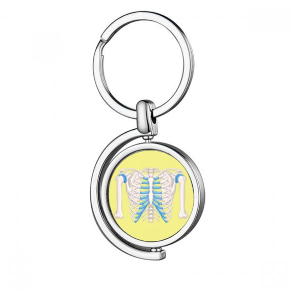 Rib Thoracic Lucky Illustration Rotating Keychain Metal Keyring Holder