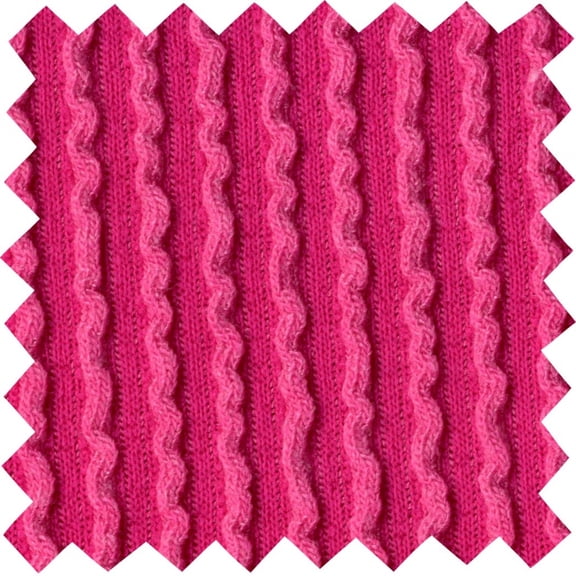 Rib Urban Knit Fabric, Stretch Rayon Spandex, Soft Rib Sewing Craft (HOTPINK, 1.5"x1.5"SampleOfFabric)