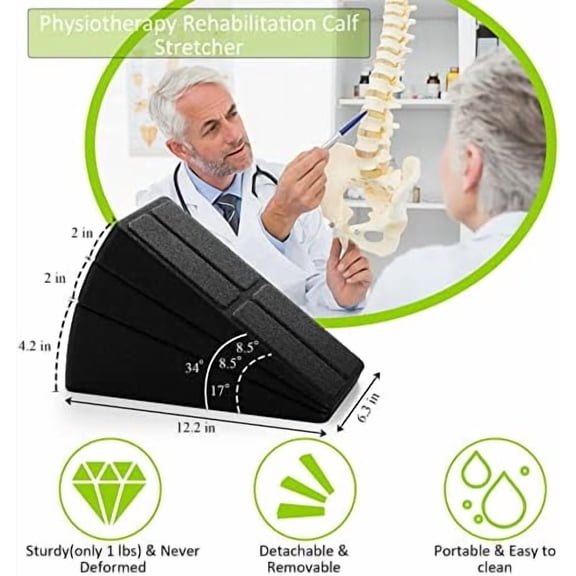 RibRave 3 Pcs Slant Board for Calf Stretching, 5 Adjustable Angles Foot Stretcher Incline Board, Non-Slip Foam Squat Wedge for Physical Therapy, Home Exercise
