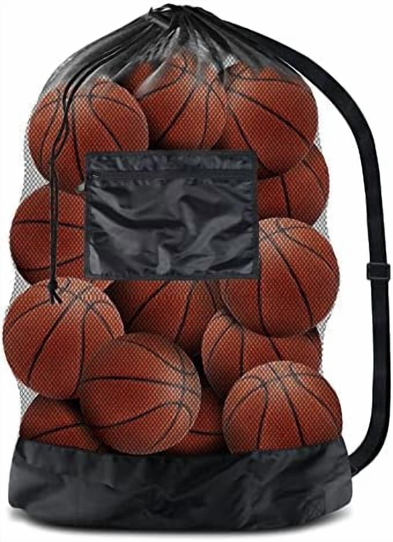 RibRave Extra Large Mesh Ball Bag, Drawstring Socce Bag for Coach, Use for Basketball, Volleyball, Baseball, Mesh Equipmenbag with Adjustable and Portable Strap