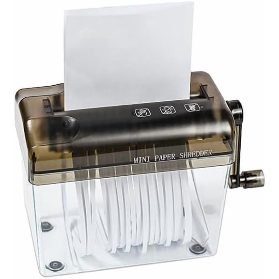 RibRave Mini Hand Shredder Portable Paper Shredder Manual Shredder Documents Paper Cutting Tool Home Office Desktop Stationery Black