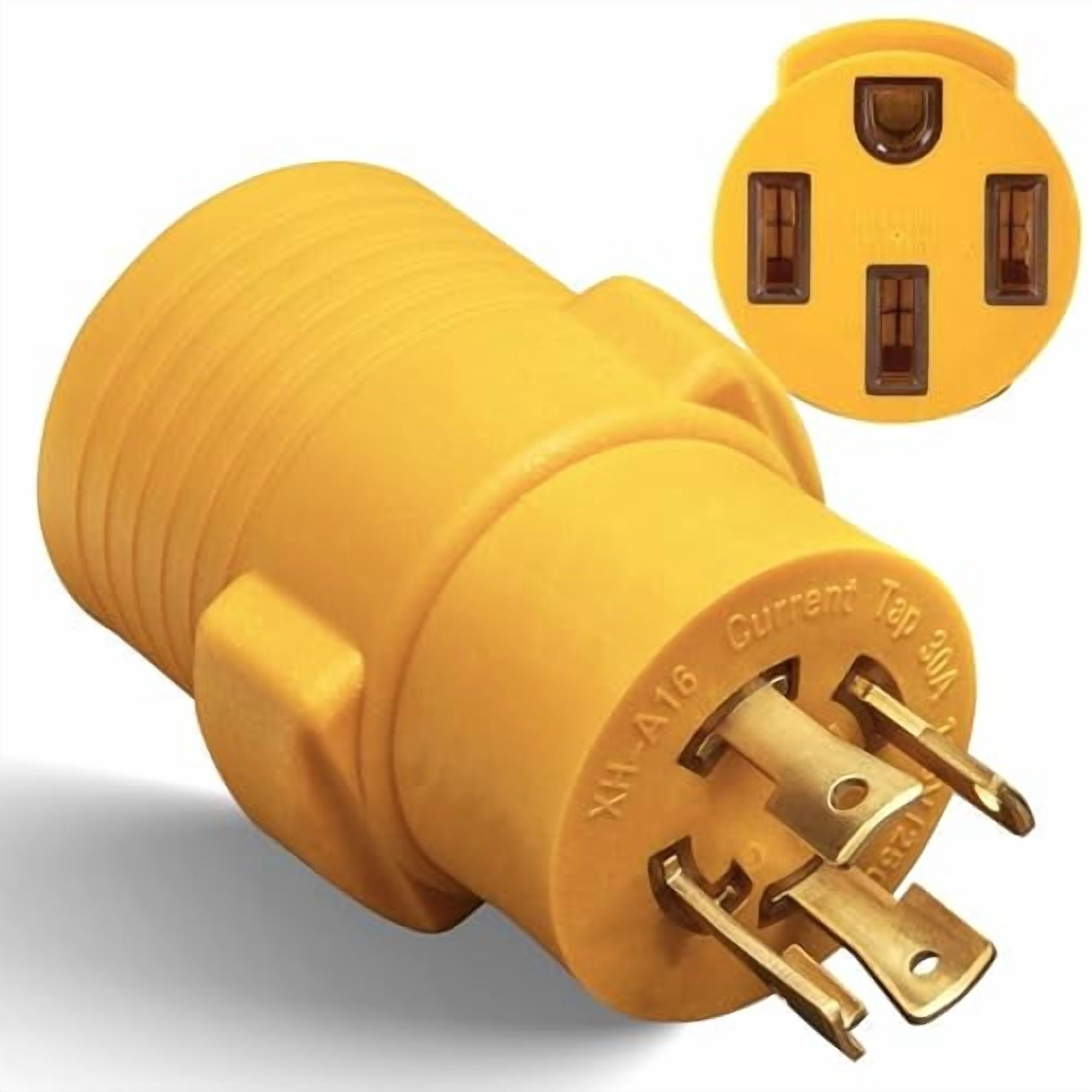 RibRave NEMA L14-30P to 14-50R RV Generator Adapter, 30 Amp to 50 Amp Twist Locking Generator 4 Prong Male Plug to 4 Prong RV Female, Heavy Duty for RV Trailer Camper Generator EV Tesla Level 2 C