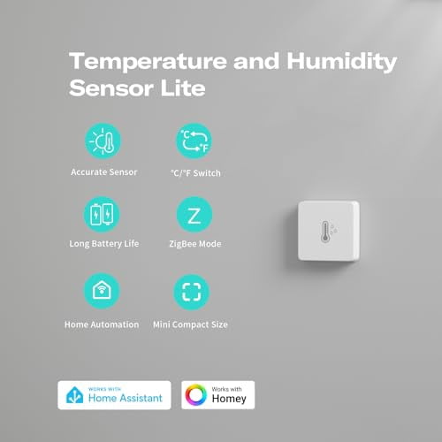 RibRave Zigbee Temperature and Humidity Sensor Lite 3Pack,Smart Thermometer and Hygrometer, Compatible with Echo Devices with Zigbee Hub Built-in,Home Assistant, SmartThings, Homey,Hubitat