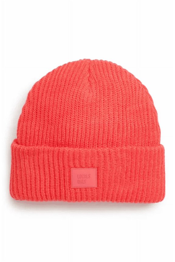 Ribbed Beanie Hat - Strawberry