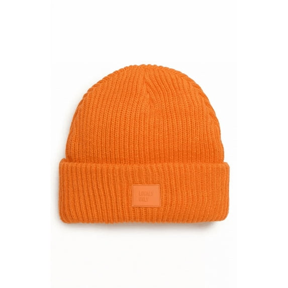 Ribbed Beanie Hat - Tangerine