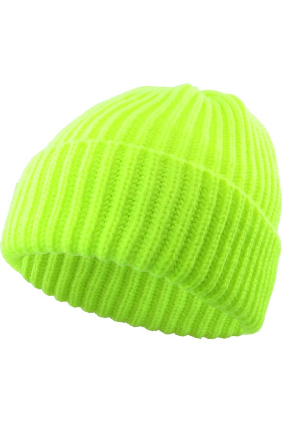 Ribbed Beanie Thick Cuffed Ski Hat Skully Winter Ski Cap