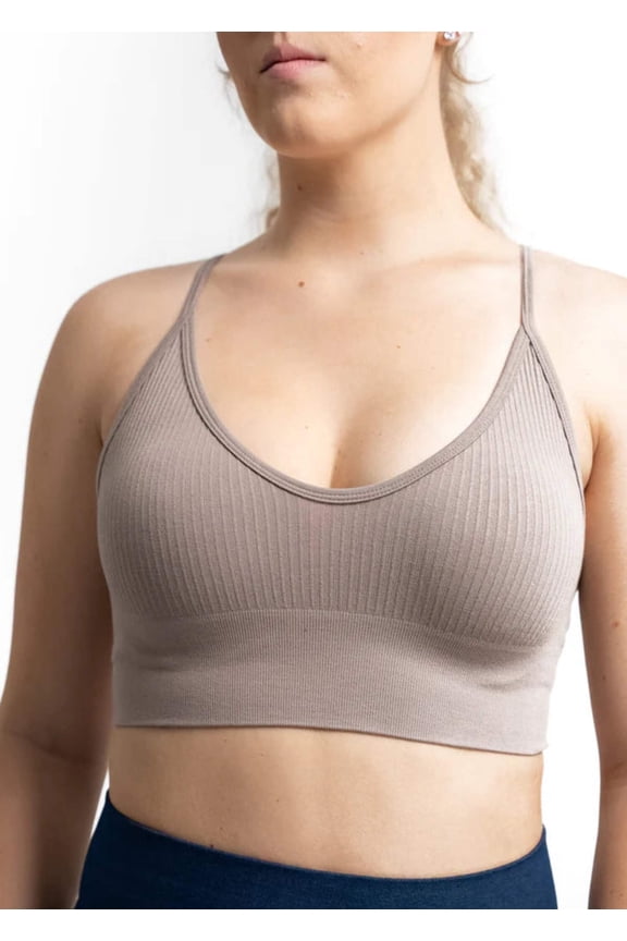 Ribbed Bra With Adjustable Straps
