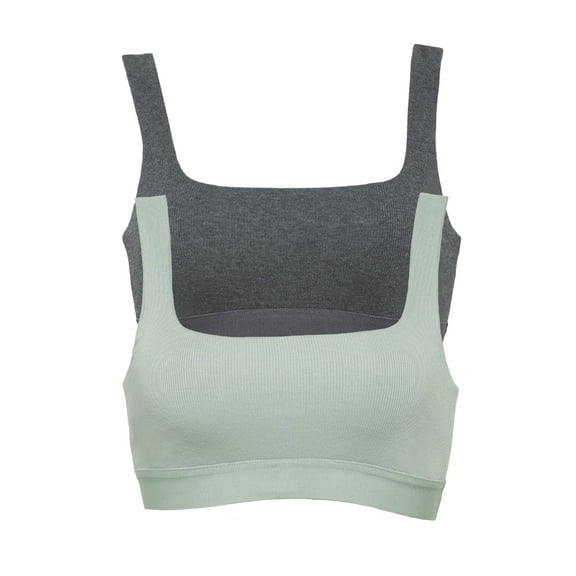 Ribbed Bralette 2-Pack | Felina (Matcha Latte, Medium)