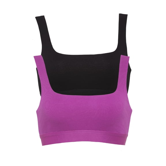 Ribbed Bralette 2-Pack | Felina (Miami Nights, Medium)