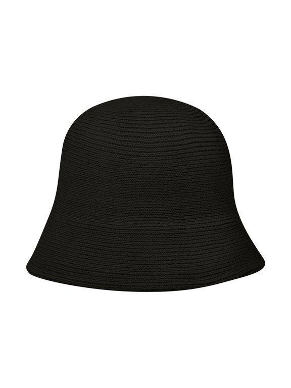 Ribbed Bucket Hat for Women and Men Solid Color Deep Brim Floppy Preppy Style Winter Travel Vacation Fashion Cap Flat Warm Headwear