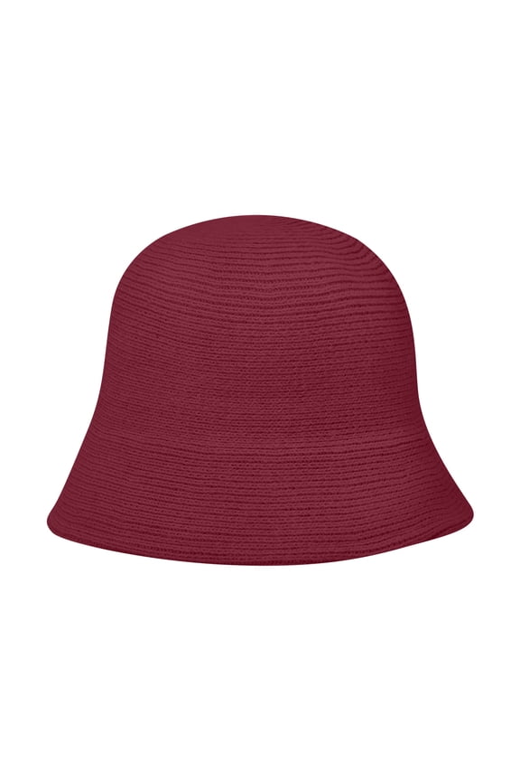Ribbed Bucket Hat for Women and Men Solid Color Deep Brim Floppy Preppy Style Winter Travel Vacation Fashion Cap Flat Warm Headwear