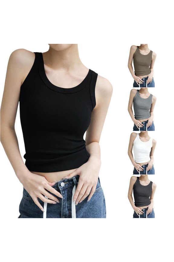 Ribbed Camisole with Built in Bra Support Seamless Soft Comfort Stretch Tank Top For Layering and Casual Wear Band Top Women