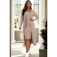 thumbnail image 1 of Ribbed Cardigan & Cami Midi Bodycon Dress, 1 of 2