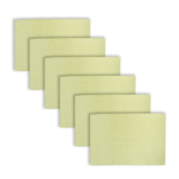 Ribbed Chambray Peridot Cotton Woven Placemat Set of 6