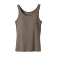 thumbnail image 1 of Ribbed Cotton Tank Top with Built in Bra for Women Shelf Bra Camisole Tops Workout Tops Cami Bra Padded Tank Top Sports Bras BR M, 1 of 7