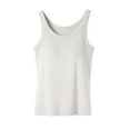 thumbnail image 1 of Ribbed Cotton Tank Top with Built in Bra for Women Shelf Bra Camisole Tops Workout Tops Cami Bra Padded Tank Top Sports Bras White XL, 1 of 6