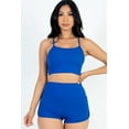 thumbnail image 1 of Ribbed Crop Cami Top and Ruched Shorts Set, 1 of 11