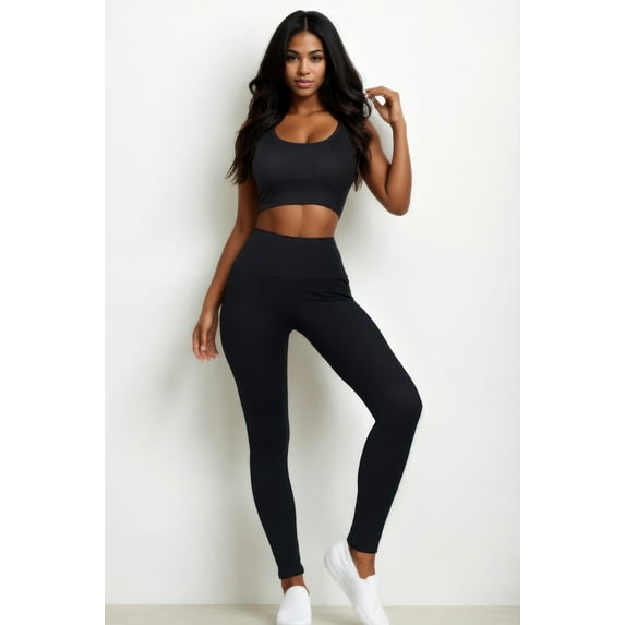 Ribbed Crop Top & Leggings Set