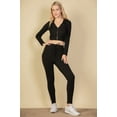 thumbnail image 1 of Ribbed Crop Zip Hoodie, 1 of 2