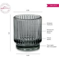 thumbnail image 1 of Ribbed Glass Candle Holder Set - 6  Gray Tealight Holders for Home Decor, 1 of 6
