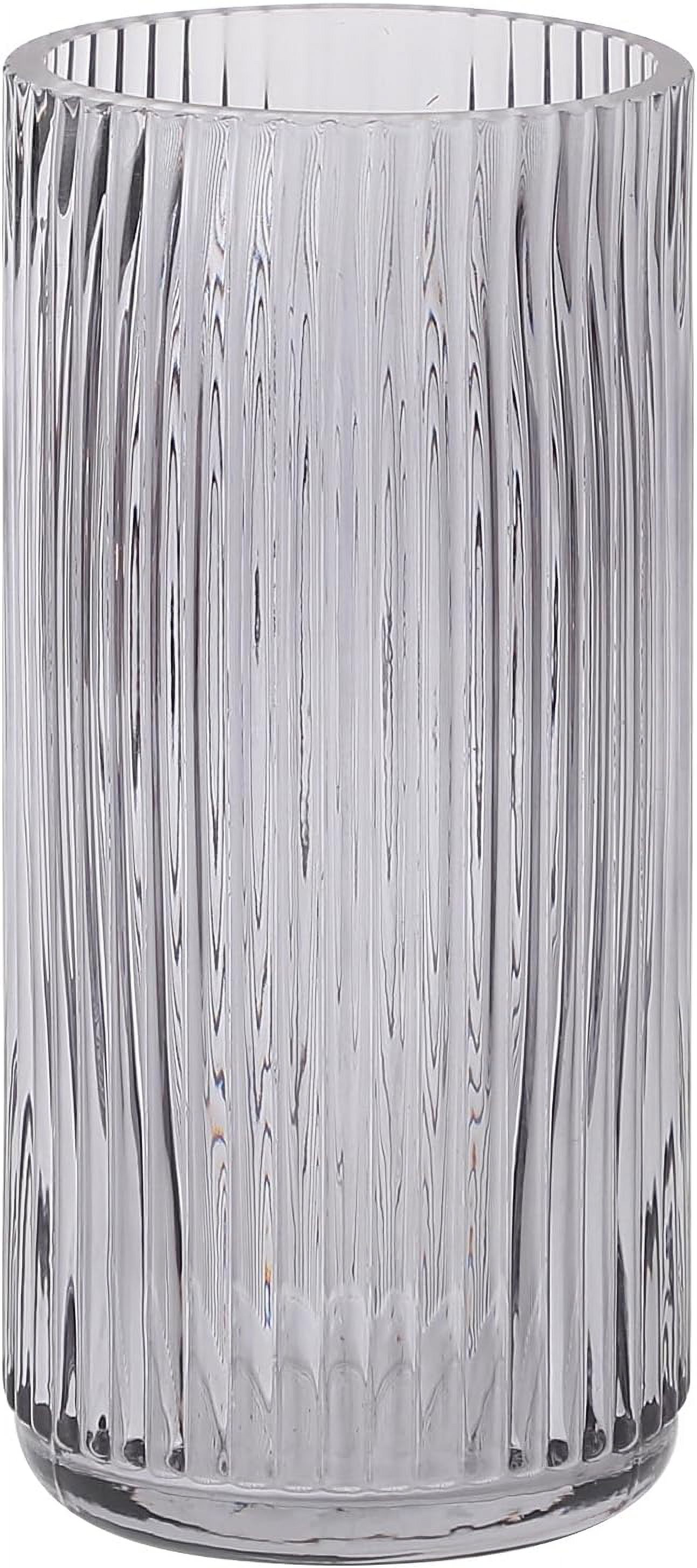 Ribbed Glass Vase, Black Glass Vase, Flower Vase for Bouquet, Glass ...