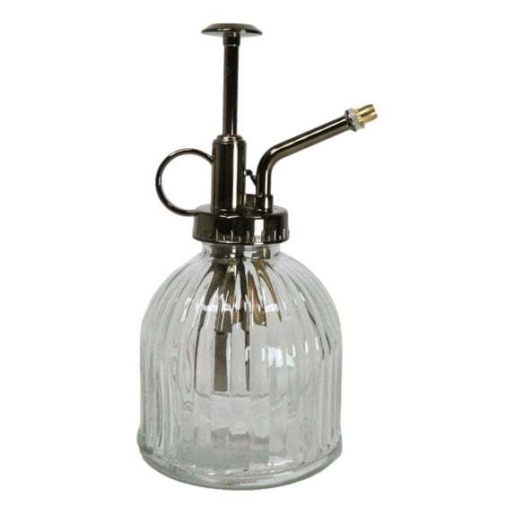 Ribbed Glass Vintage Style Home Botanical Flowers Plant Mister Spray Ornament