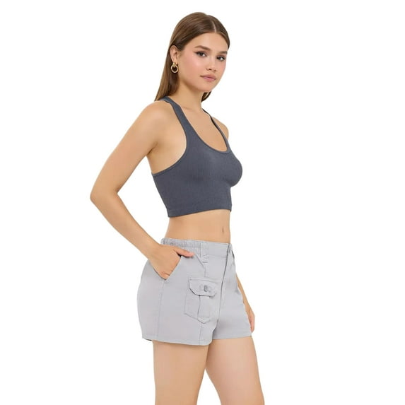 Ribbed Halter-Neck Cropped Top