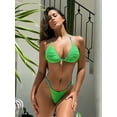 thumbnail image 1 of Ribbed Halter Neck Two-Piece Bikini Set, 1 of 5