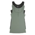 thumbnail image 1 of Ribbed Henley Tank 2-Pack | Felina (Matcha Latte, Large), 1 of 1